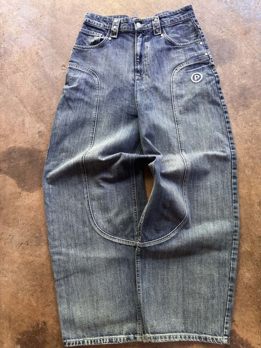 Protect Denim Loose Fit Baggy Jeans with Star Detail